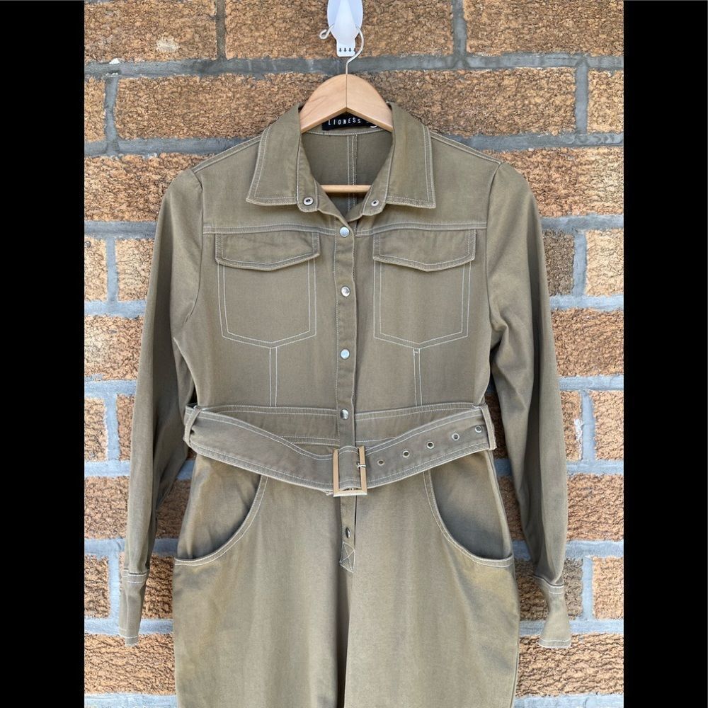 Lioness Jumpsuit “Williamsburg” Coveralls Belted Medium - Picture 3 of 13